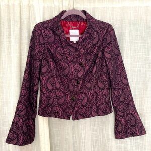 Walter Baker Crop Paisley Lace Blazer Size 8
